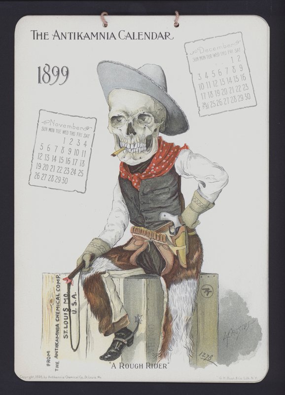 Illustration för Antikamnia-kalendern, 1899 av Louis Crucius or Crusuius