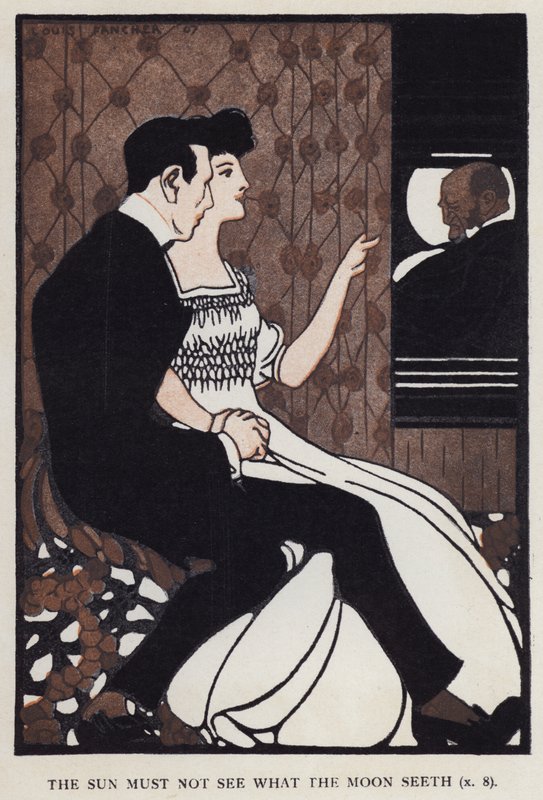 Solen får inte se vad månen ser (färg litho) av Louis Fancher