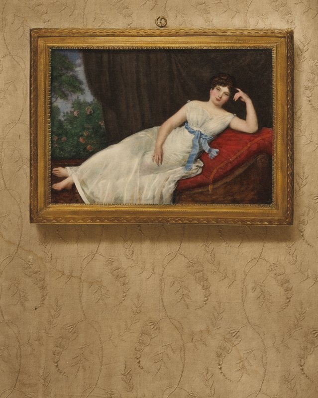 Portrait of a lady, resting  av Louis Francois Aubry