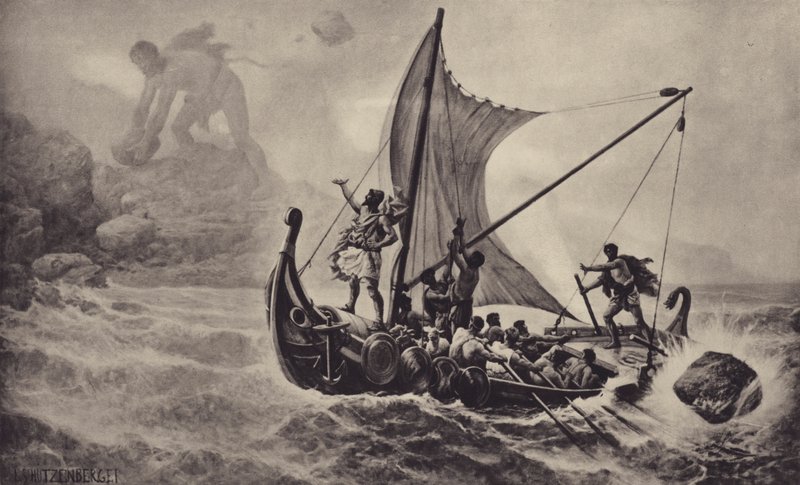 Ulysses hånar kykloperna av Louis Frederic Schutzenberger