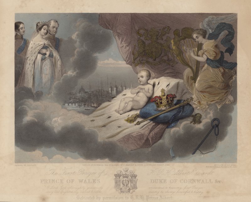 Den första bönen av prinsen av Wales, prins Albert Edward, den blivande kungen Edward VII, 1842 av Louis Gallait