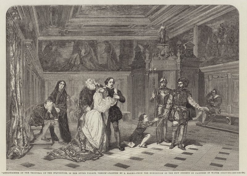 Förkammare till inkvisitionsdomstolen, i Ducal Palace, Venedig av Louis Haghe
