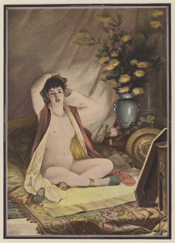 Innan blickglaset (färg litho) av Louis Jacquesson de La Chevreuse