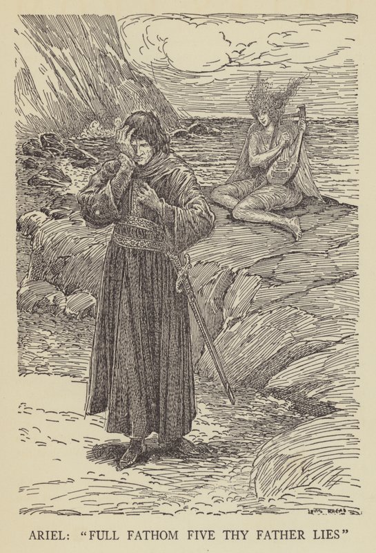 Ariel, Famm fem din far lögner av Louis John Rhead