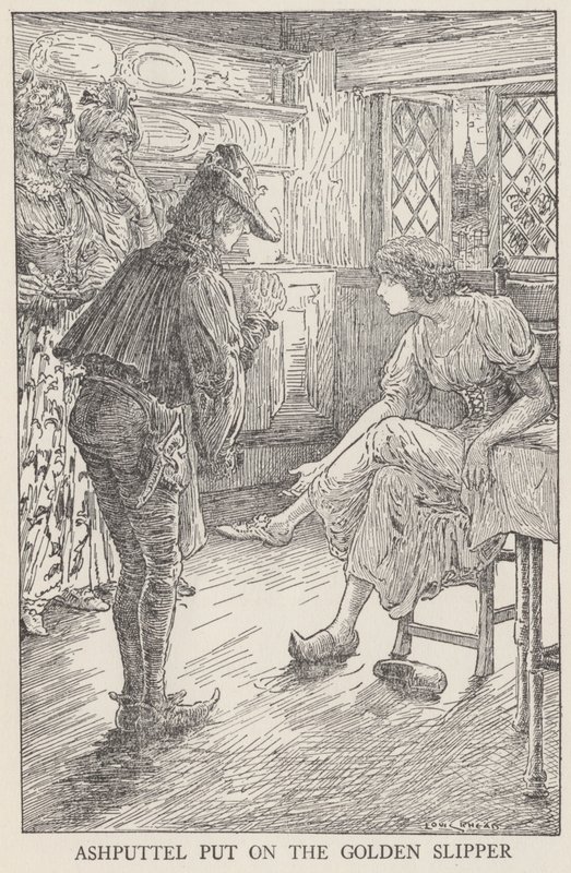 Askungen (litho) av Louis John Rhead