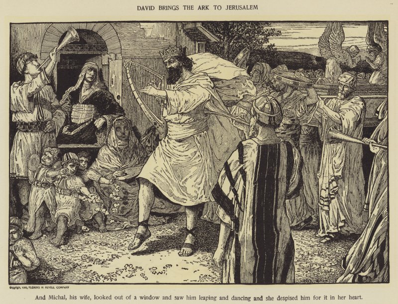 David tar med arken till Jerusalem av Louis John Rhead