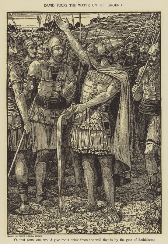 David häller vattnet på marken av Louis John Rhead