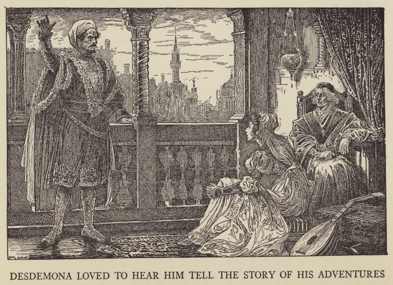 Desdemona älskade att höra honom berätta historien om sina äventyr av Louis John Rhead