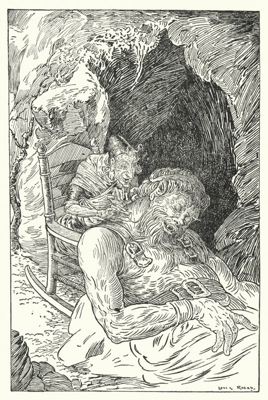Jätte guldskägg (litho) av Louis John Rhead