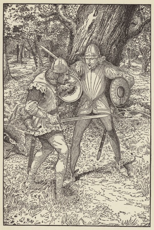 Gud-a-nåde, goda karl, citera Robin, Fattast skulle jag veta ditt namn av Louis John Rhead