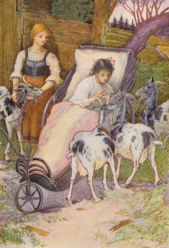 Illustration till Heidi av Johanna Spyri (färglitografi) av Louis John Rhead