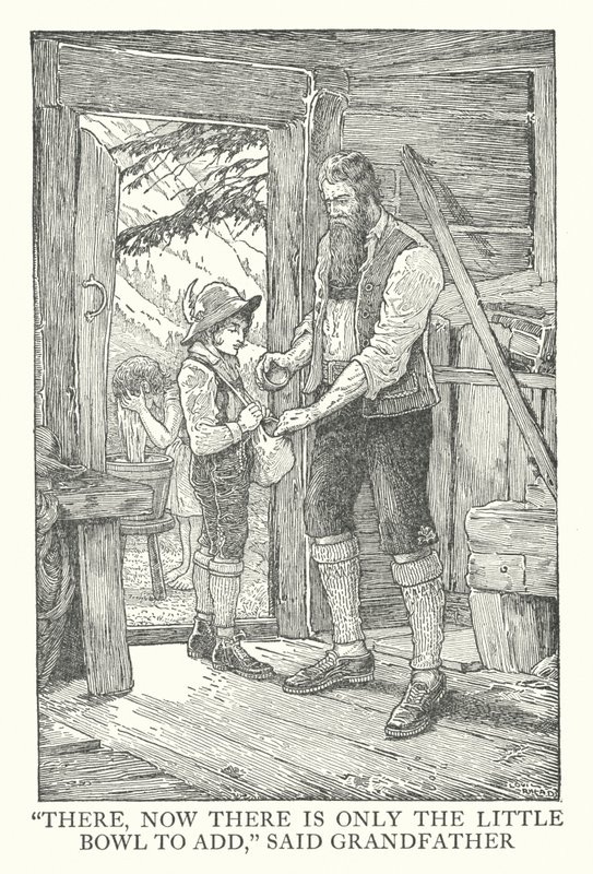 Illustration till Heidi av Johanna Spyri (litografi) av Louis John Rhead