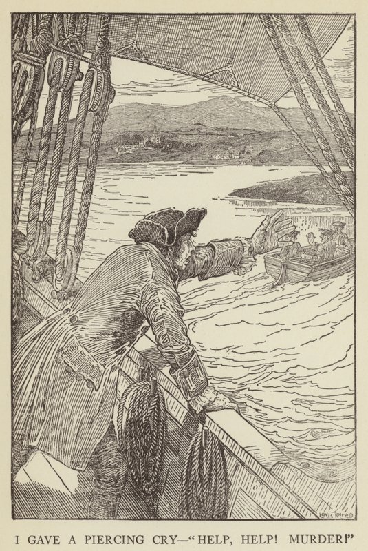 Illustration för Kidnapped av Robert Louis Stevenson av Louis John Rhead