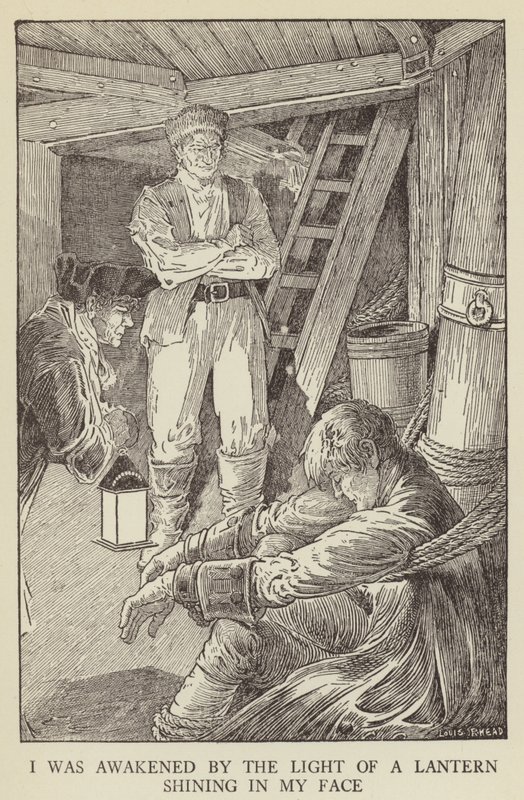 Illustration för Kidnapped av Robert Louis Stevenson av Louis John Rhead