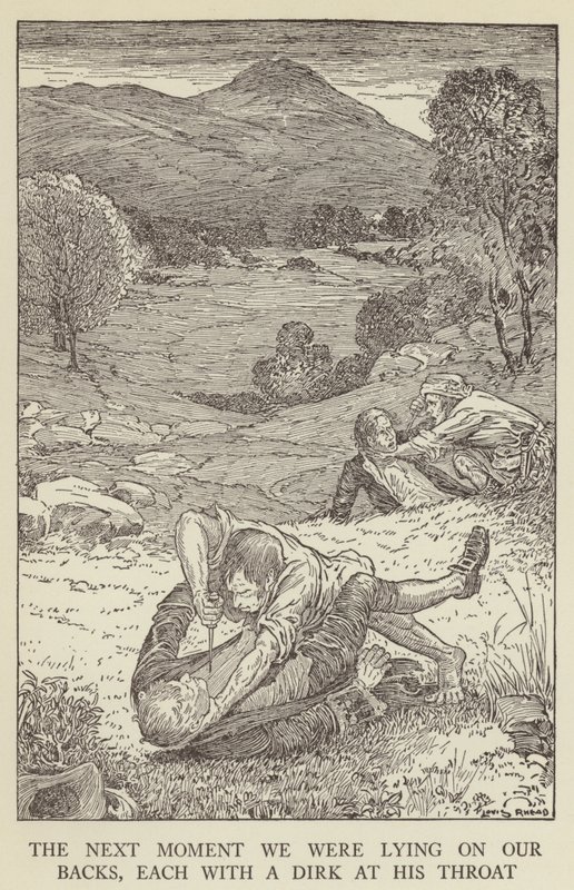 Illustration för Kidnapped av Robert Louis Stevenson av Louis John Rhead
