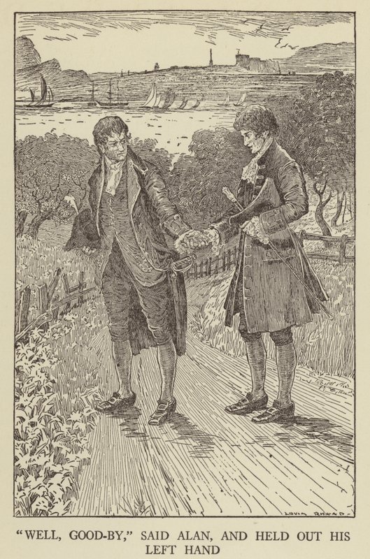 Illustration för Kidnapped av Robert Louis Stevenson av Louis John Rhead