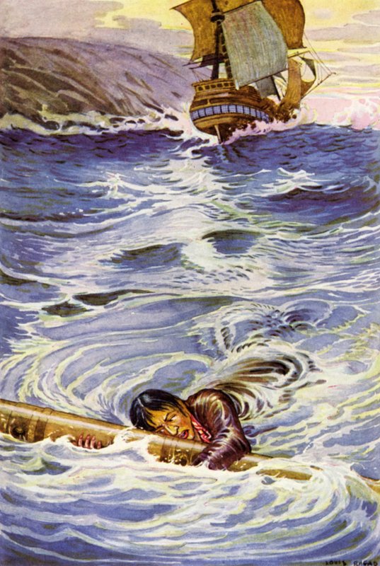 Illustration för Kidnapped av Robert Louis Stevenson av Louis John Rhead