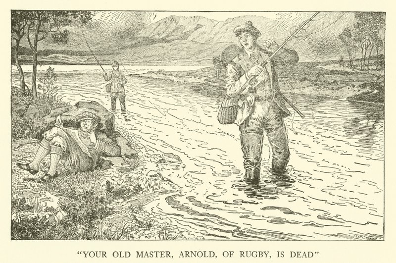 Illustration för Tom Browns skoldagar (gravyr) av Louis John Rhead