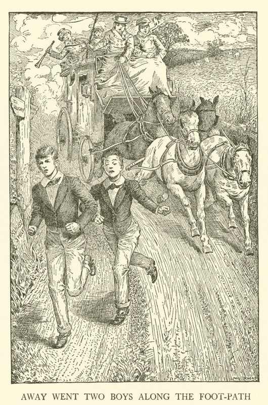 Illustration för Tom Browns skoldagar (gravyr) av Louis John Rhead