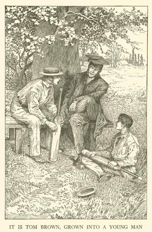 Illustration för Tom Browns skoldagar (gravyr) av Louis John Rhead