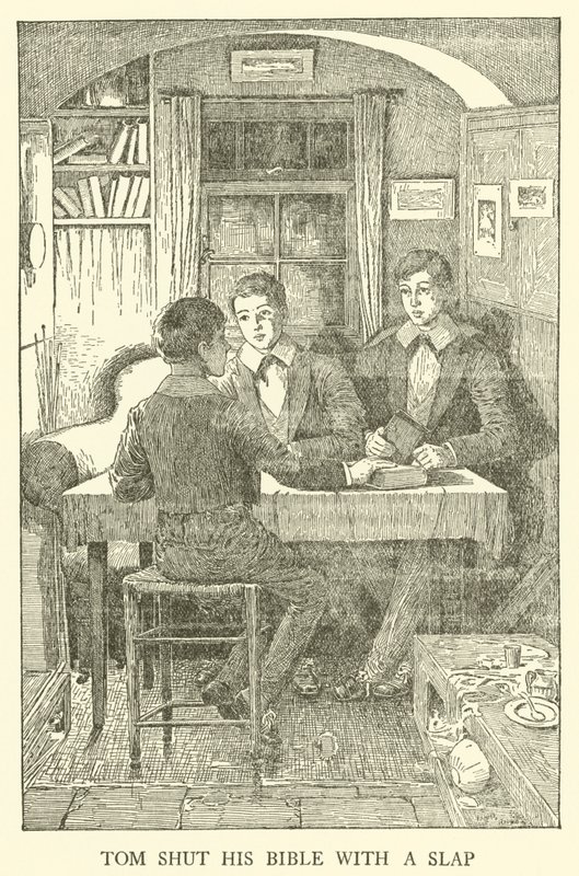 Illustration för Tom Browns skoldagar (gravyr) av Louis John Rhead