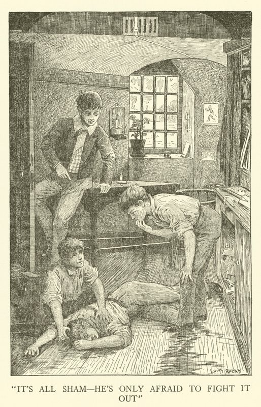 Illustration för Tom Browns skoldagar (gravyr) av Louis John Rhead