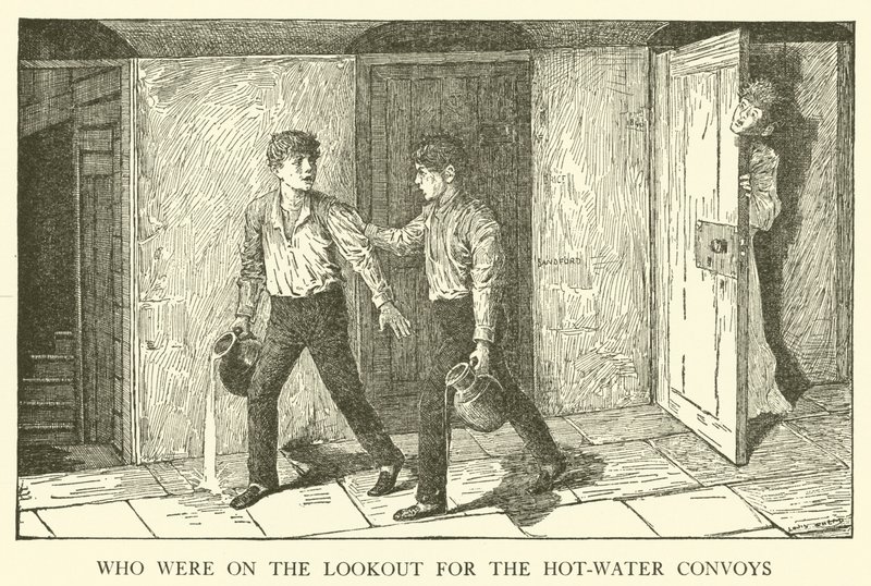 Illustration för Tom Browns skoldagar (gravyr) av Louis John Rhead