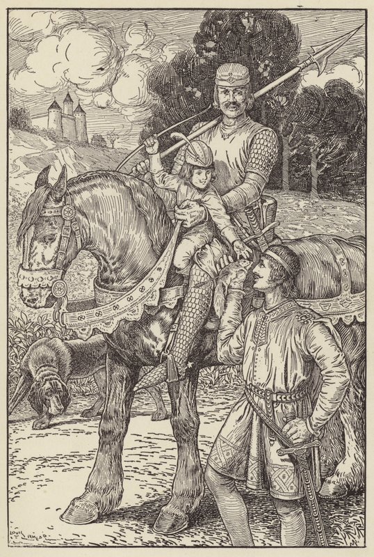 Robert skulle skjuta med sin egen lilla pilbåge på ekorrarna av Louis John Rhead