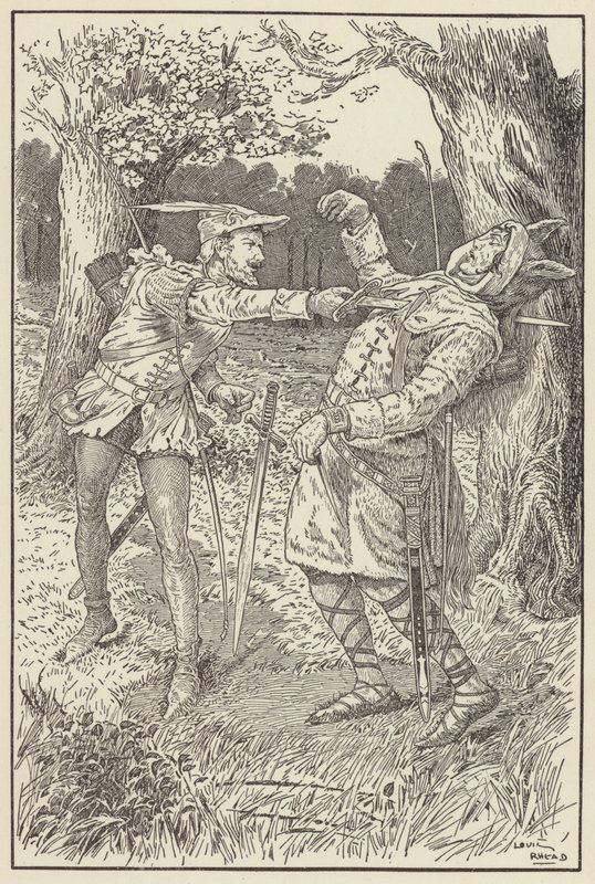 Robin körde sitt blad genom Sir Guys kropp av Louis John Rhead