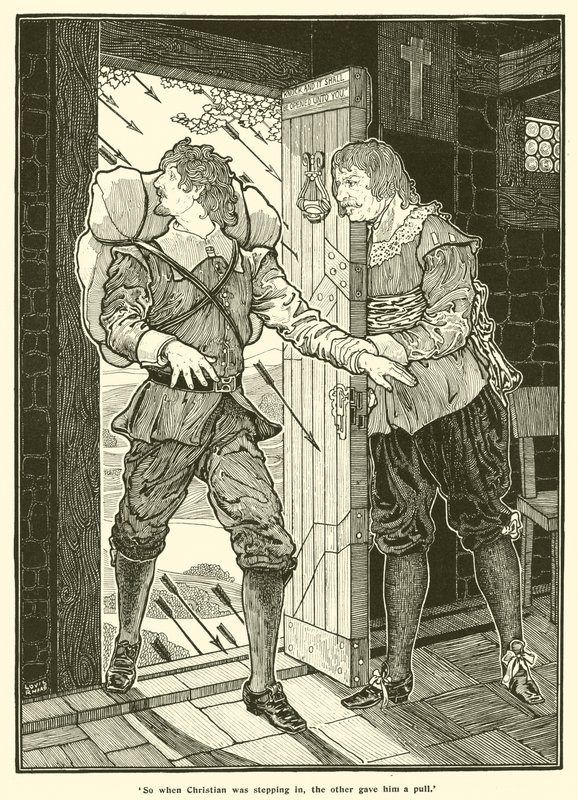 Så när Christian klev in gav den andre honom en dragning (gravyr) av Louis John Rhead