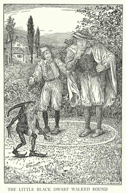 Den lilla svarta dvärgen gick runt (litho) av Louis John Rhead