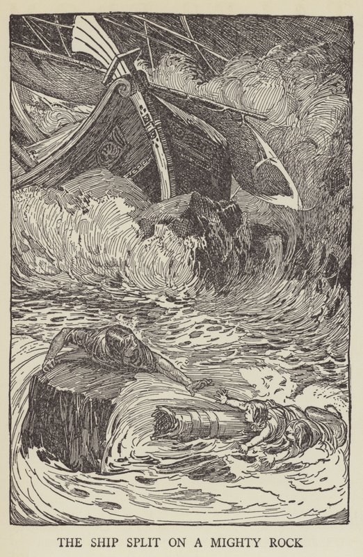 Skeppet splittrades på en mäktig sten av Louis John Rhead