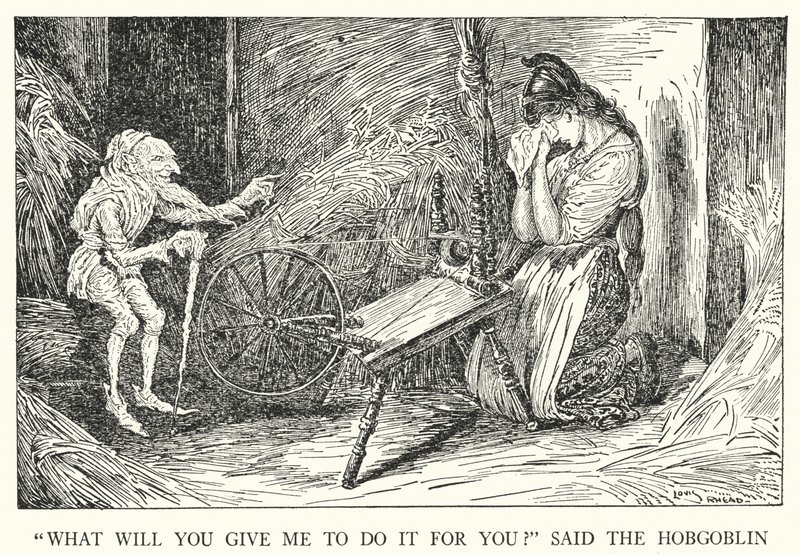 "Vad kommer du att ge mig för att göra det åt dig?" sa Hobgoblin (litho) av Louis John Rhead