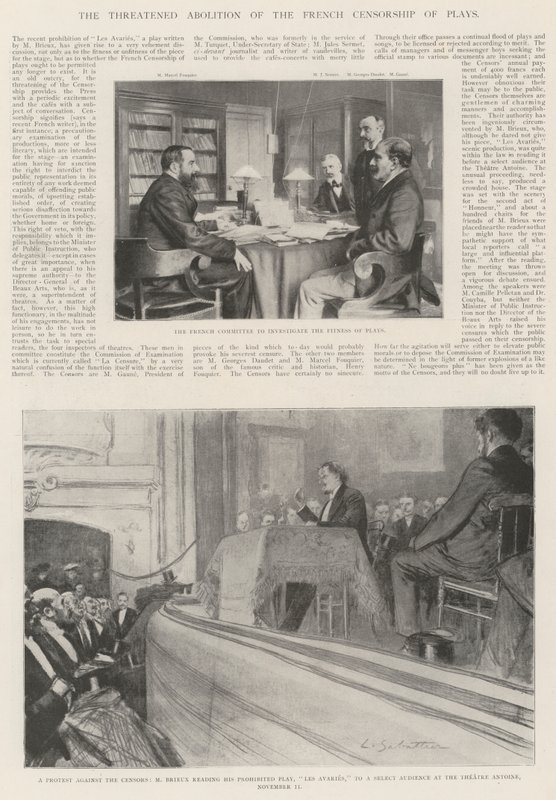 Det hotade avskaffandet av den franska censuren av pjäser av Louis Remy Sabattier