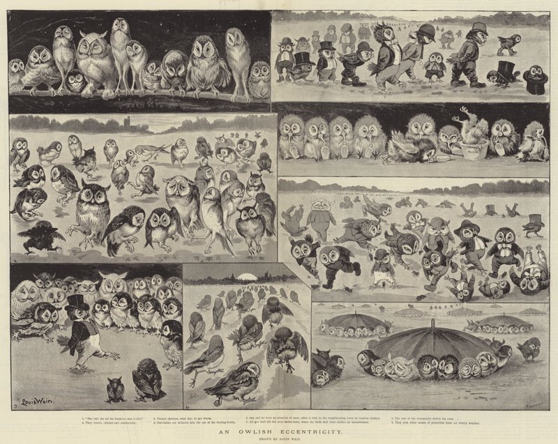 En uggleaktig excentricitet av Louis Wain