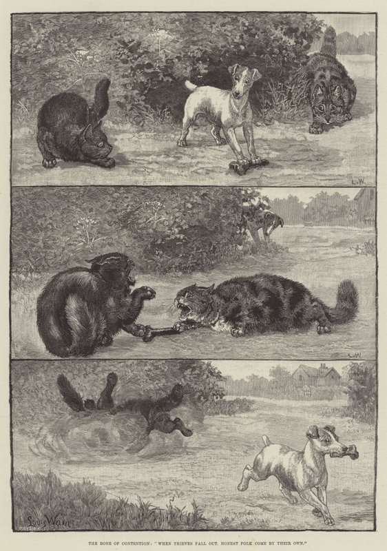 The Bone of Contention, När tjuvar faller ut, kommer hederliga människor på egen hand. av Louis Wain