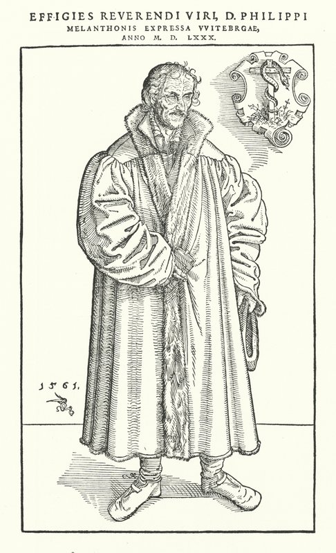 Philipp Melanchthon, tysk protestantisk reformator (gravyr) av Lucas The Younger (after) Cranach