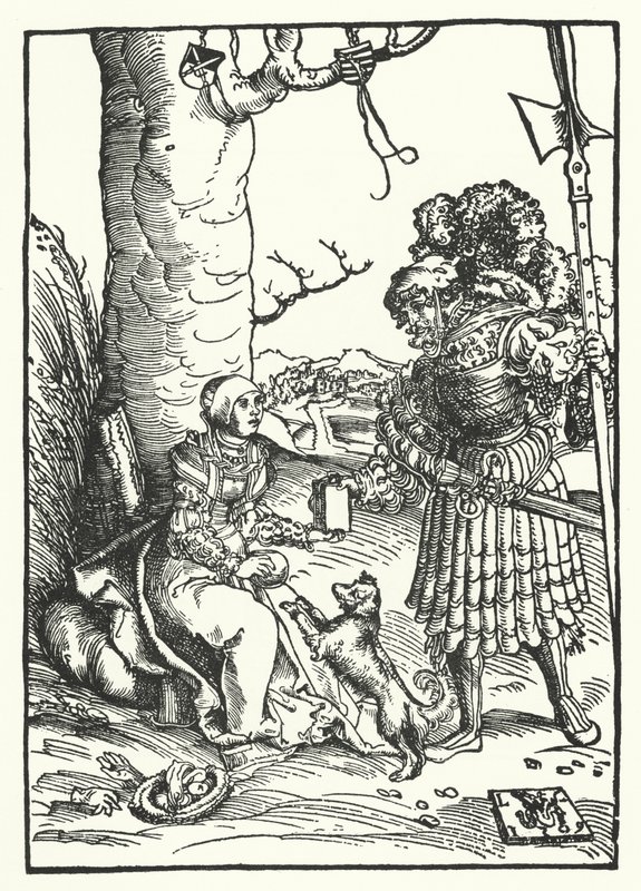 David och Abigail (gravyr) av Lucas the Elder (after) Cranach