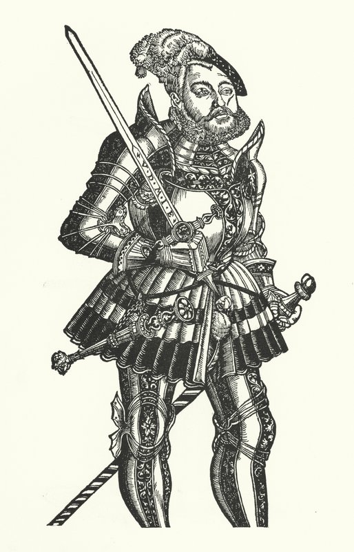 Johan Fredrik I, kurfurste av Sachsen (gravyr) av Lucas the Elder (after) Cranach