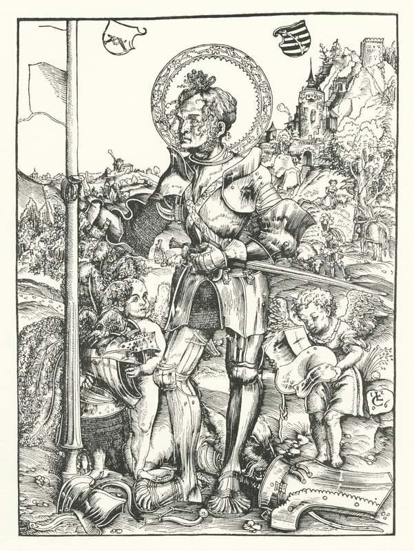 St George (gravyr) av Lucas the Elder (after) Cranach