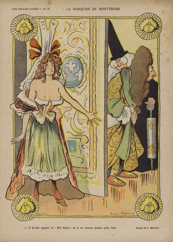 Markisin De Montespan, Illustration för Le Rire av Lucien Metivet