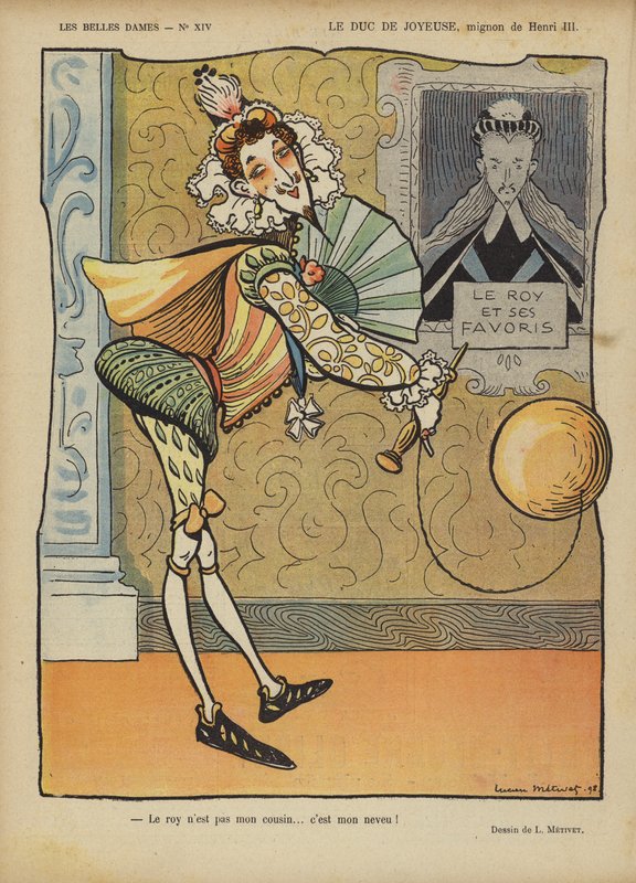 Hertigen av Joyeuse, Illustration för Le Rire av Lucien Metivet