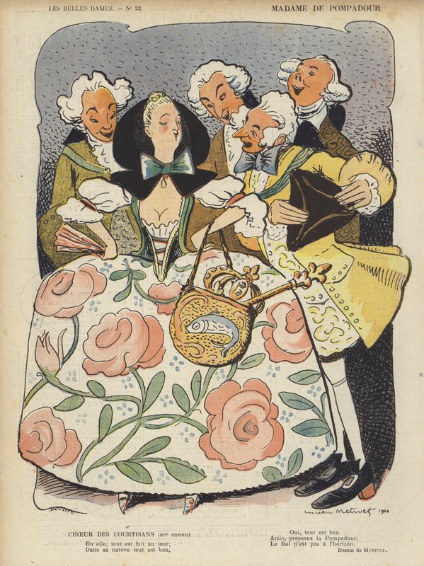 Madame De Pompadour, Illustration för Le Rire av Lucien Metivet