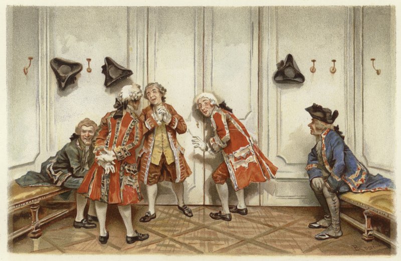 Illustration till The School for Scandal (chromolitho) av Lucius Rossi