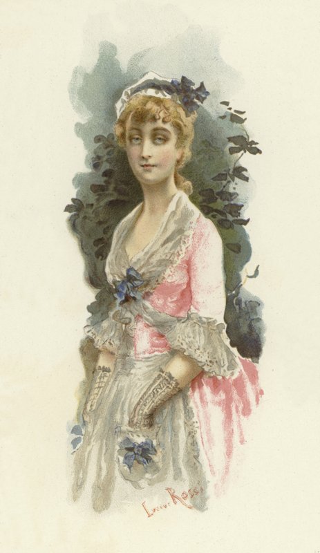Illustration till The School for Scandal (chromolitho) av Lucius Rossi
