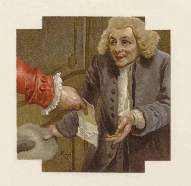 Illustration till The School for Scandal (chromolitho) av Lucius Rossi