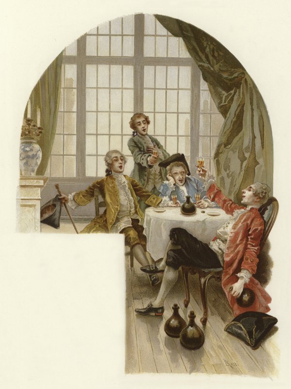 Illustration till The School for Scandal (chromolitho) av Lucius Rossi