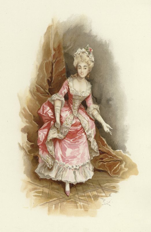 Illustration till The School for Scandal (chromolitho) av Lucius Rossi