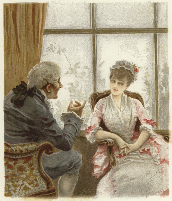 Illustration till The School for Scandal (kromolit) av Lucius Rossi
