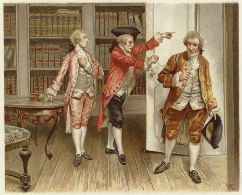 Illustration till The School for Scandal (kromolit) av Lucius Rossi